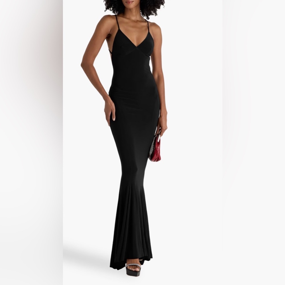 Norma Kamali Black Maxi Slip Dress